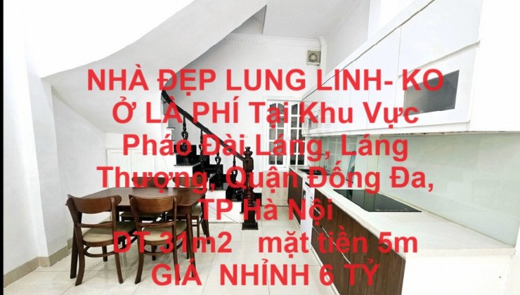 NHÀ ĐẸP LUNG LINH- KO Ở LÀ PHÍ Tại Khu Vực Pháo Đài Láng, Láng Thượng, Quận Đống Đa, TP Hà Nội